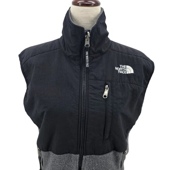 Vintage The North Face Womens XS Vest Denali Fleece Black Gray Zipper Jacket - Picture 3 of 12